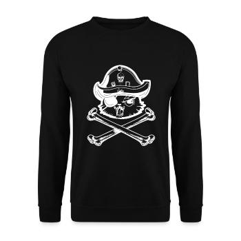 Pirate Cat Cats Pirate Pirate - Unisex Sweatshirt - black - Front - Alina (178cm) & Michal (187cm)