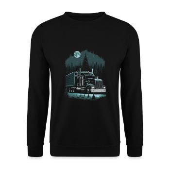 Chauffeur de camion de Noël Semi-remorque de Noël - Sweat-shirt Unisexe - noir - Devant - Alina (178cm) & Michal (187cm)