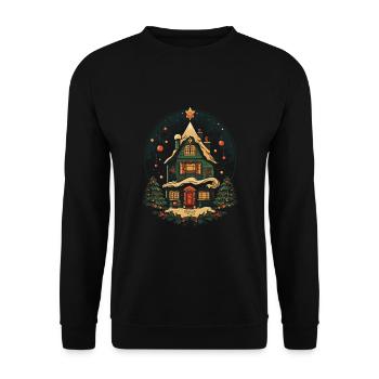 Christmas atmosphere with our home decorations - Unisex Sweatshirt - black - Front - Alina (178cm) & Michal (187cm)