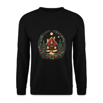 Christmas atmosphere with our home decorations - Unisex Sweatshirt - black - Front - Alina (178cm) & Michal (187cm)