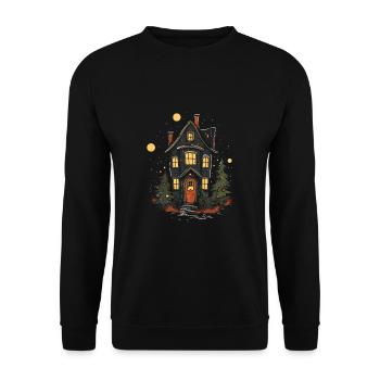 Christmas atmosphere with our home decorations - Unisex Sweatshirt - black - Front - Alina (178cm) & Michal (187cm)