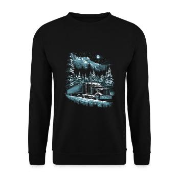 Chauffeur de camion de Noël Semi-remorque de Noël - Sweat-shirt Unisexe - noir - Devant - Alina (178cm) & Michal (187cm)