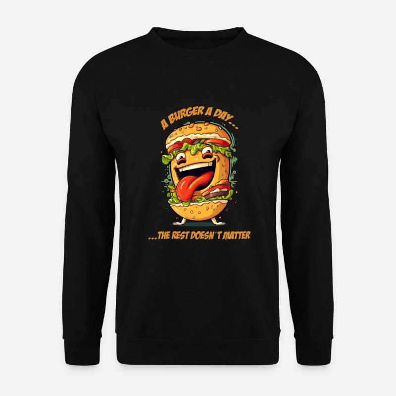 Crazy Burger Hamburger Cheeseburger - Unisex Sweatshirt - black