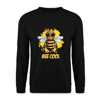 Coole Biene für echte Imker - Unisex Pullover - Schwarz - Vorne - Alina (178cm) & Michal (187cm)