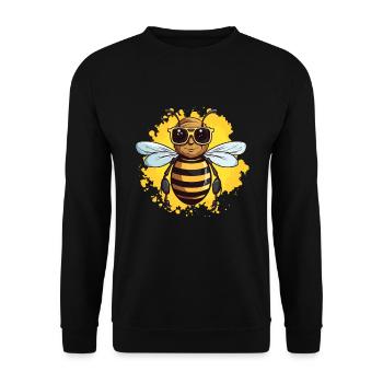 Small honey bee for beekeepers - Unisex Sweatshirt - black - Front - Alina (178cm) & Michal (187cm)