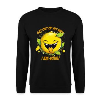 Citron avec « Je suis aigre » disant - Sweat-shirt Unisexe - noir - Devant - Alina (178cm) & Michal (187cm)