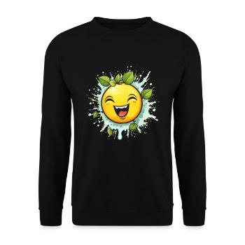 Funny cartoon lemon for lemonade - Unisex Sweatshirt - black - Front - Alina (178cm) & Michal (187cm)
