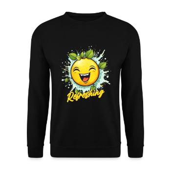 Refreshing lemon for soft drinks - Unisex Sweatshirt - black - Front - Alina (178cm) & Michal (187cm)