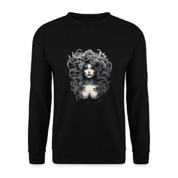 Méduse Dame Mythologie Grecque - Sweat-shirt Unisexe - noir - Devant - Alina (178cm) & Michal (187cm)