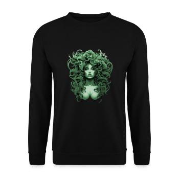 Green Medusa Snakehead Snake Snake - Unisex Sweatshirt - black - Front - Alina (178cm) & Michal (187cm)