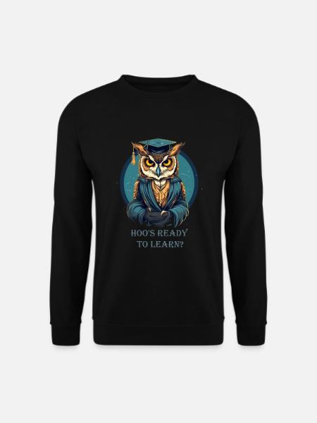 Eule als Lehrer - Unisex Pullover - Schwarz