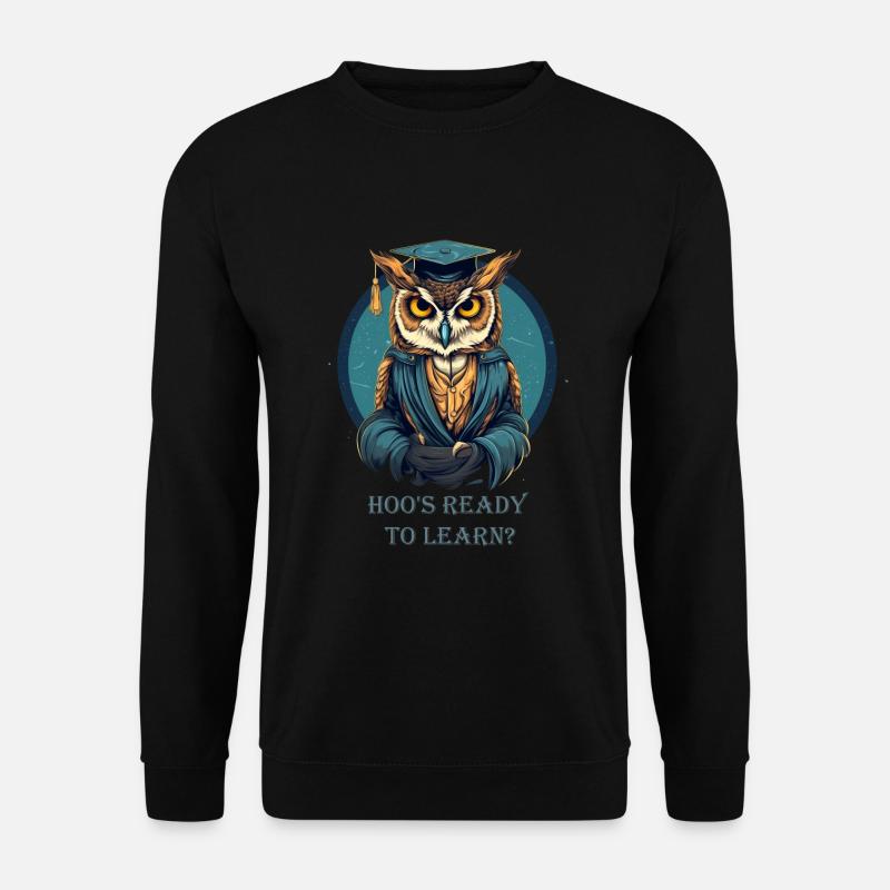 Owl as a teacher - Unisex Sweatshirt - black