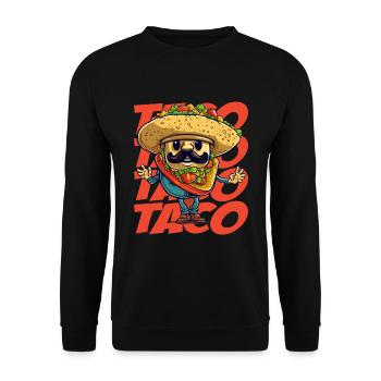 Taco mit lustigem Spruch Essen Mexikanisch - Unisex Pullover - Schwarz - Vorne - Alina (178cm) & Michal (187cm)