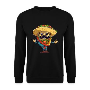 Taco Man - Unisex Sweatshirt - black - Front - Alina (178cm) & Michal (187cm)