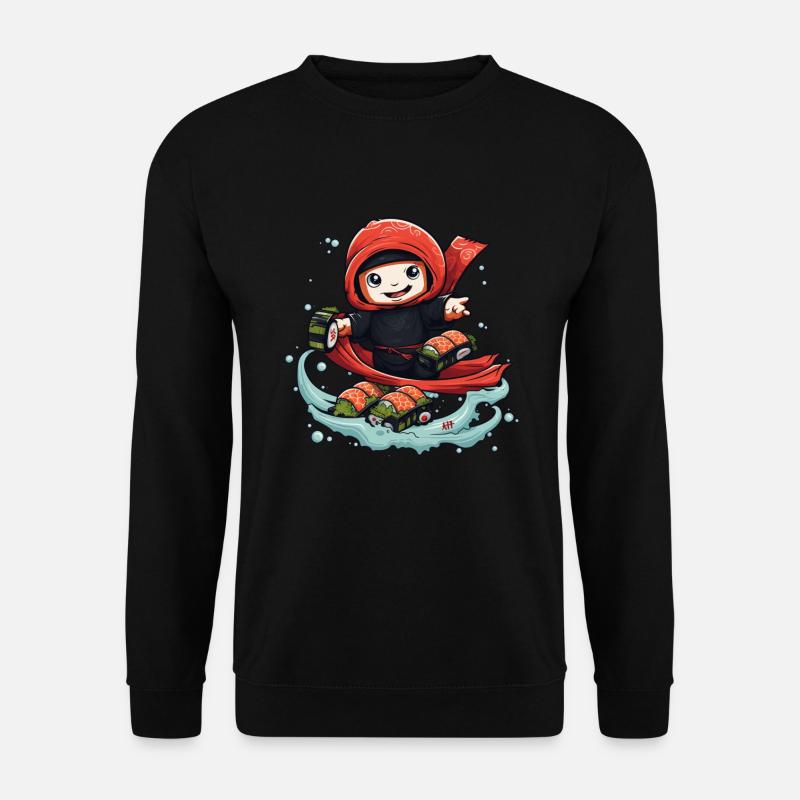 Friendly ninja from sushi - Unisex Sweatshirt - black