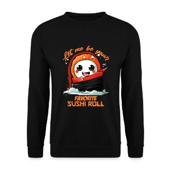 Rouleau de sushi préféré - Sweat-shirt Unisexe - noir - Devant - Alina (178cm) & Michal (187cm)