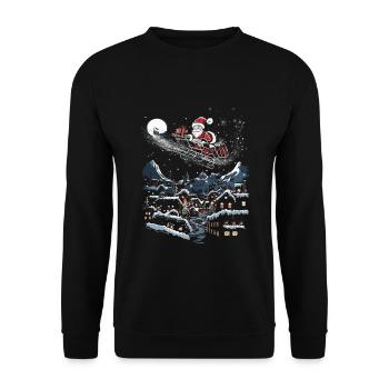 L’art moderne rencontre le Père Noël de Noël - Sweat-shirt Unisexe - noir - Devant - Alina (178cm) & Michal (187cm)