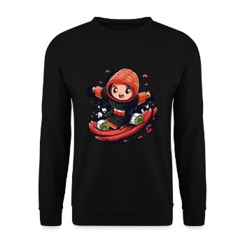 Sushi Ninja en action - Sweat-shirt Unisexe - noir - Devant - Alina (178cm) & Michal (187cm)