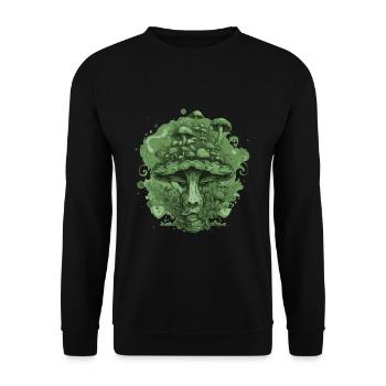 Psychodélique trippy champignon visage Goa - Sweat-shirt Unisexe - noir - Devant - Alina (178cm) & Michal (187cm)