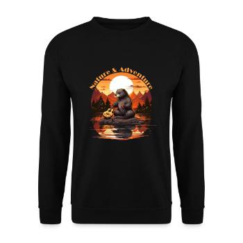 Bieber with guitar - Unisex Sweatshirt - black - Front - Alina (178cm) & Michal (187cm)