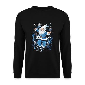 Plaisir de Noël: Père Noël ivre - Sweat-shirt Unisexe - noir - Devant - Alina (178cm) & Michal (187cm)