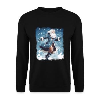 Plaisir de Noël: Père Noël ivre - Sweat-shirt Unisexe - noir - Devant - Alina (178cm) & Michal (187cm)