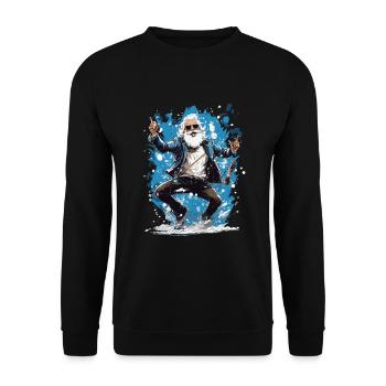 Plaisir de Noël: Père Noël ivre - Sweat-shirt Unisexe - noir - Devant - Alina (178cm) & Michal (187cm)