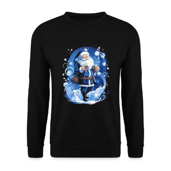 Plaisir de Noël: Père Noël ivre - Sweat-shirt Unisexe - noir - Devant - Alina (178cm) & Michal (187cm)