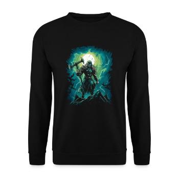 The god of thunder on your Halloween Thor - Unisex Sweatshirt - black - Front - Alina (178cm) & Michal (187cm)