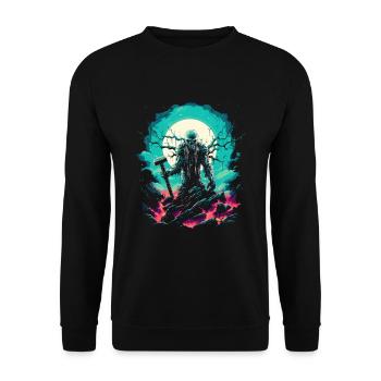 The god of thunder on your Halloween Thor - Unisex Sweatshirt - black - Front - Alina (178cm) & Michal (187cm)