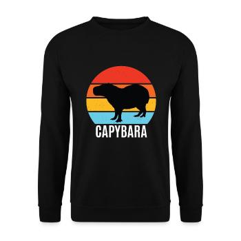 Capybara Retro Capibara Wasserschwein - Sweat-shirt Unisexe - noir - Devant - Alina (178cm) & Michal (187cm)