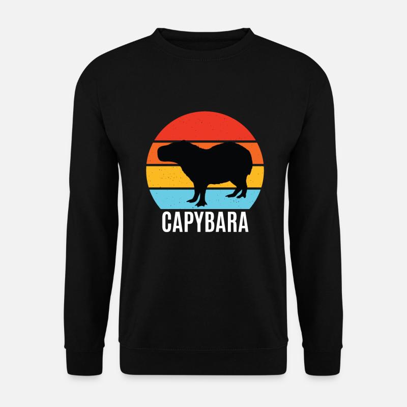 Capybara Retro Capibara Wasserschwein - Unisex Sweatshirt - black