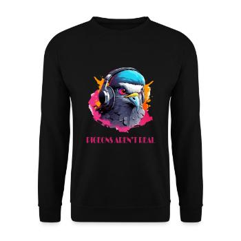 Adler mit Headset - Unisex Pullover - Schwarz - Vorne - Alina (178cm) & Michal (187cm)