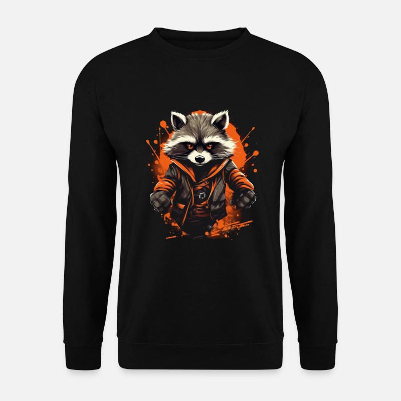 Waschbär als Ninja - Unisex Pullover - Schwarz