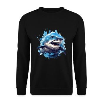 Requin avec équipement de plongée de plongeur aux dents pointues - Sweat-shirt Unisexe - noir - Devant - Alina (178cm) & Michal (187cm)