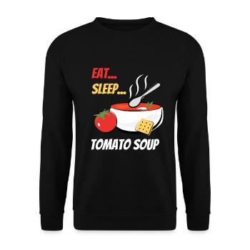 Eat Sleep Tomatensuppe Suppe Tomaten - Unisex Pullover - Schwarz - Vorne - Alina (178cm) & Michal (187cm)