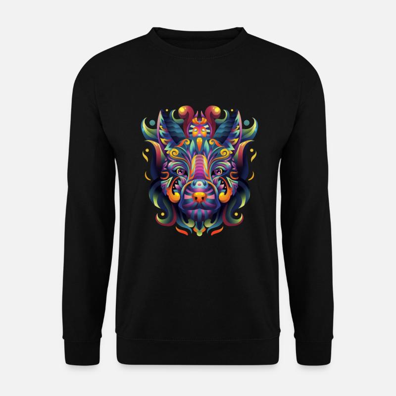 Kunstwerk Hund Festival EDM Kunst - Unisex Pullover - Schwarz