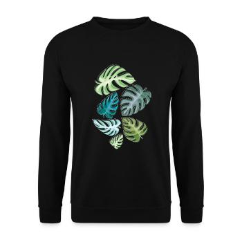 Leaves, Tropical, Rainforest, Nature, Plant - Unisex Sweatshirt - black - Front - Alina (178cm) & Michal (187cm)