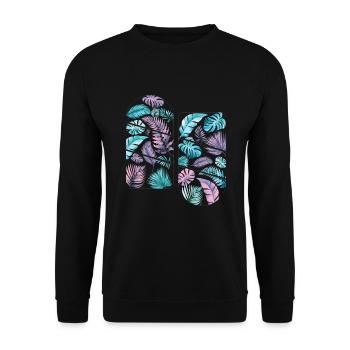 Leaves, Tropical, Rainforest, Nature, Plant - Unisex Sweatshirt - black - Front - Alina (178cm) & Michal (187cm)