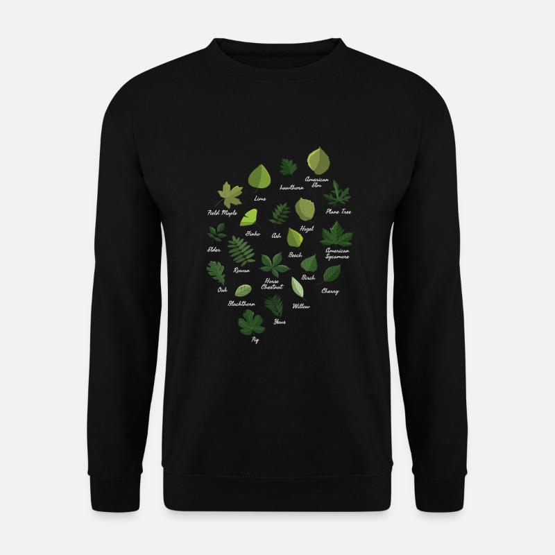 Blätter Sorten Bäume Wald Natur Pflanze - Unisex Pullover - Schwarz