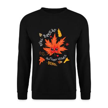Brise d’automne Feuilles d’automne Herbst Blätter - Sweat-shirt Unisexe - noir - Devant - Alina (178cm) & Michal (187cm)
