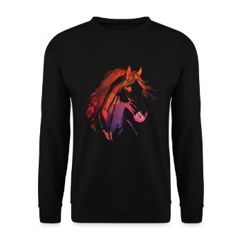 Autumn Horses Horse Case Autumn Leaves - Unisex Sweatshirt - black - Front - Alina (178cm) & Michal (187cm)