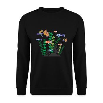 Aquaristik Aquarium Fisch Aquaristik - Unisex Pullover - Schwarz - Vorne - Alina (178cm) & Michal (187cm)