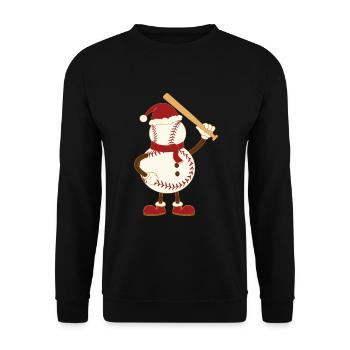 Weihnachtsmann Baseball Weihnacht Lustig - Unisex Pullover - Schwarz - Vorne - Alina (178cm) & Michal (187cm)