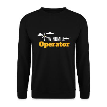 Windmill Operator Wind Power Wind Energy - Unisex Sweatshirt - black - Front - Alina (178cm) & Michal (187cm)