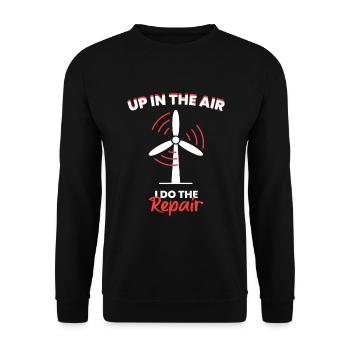 Up In The Air Wind Wind Power Wind Energy - Unisex Sweatshirt - black - Front - Alina (178cm) & Michal (187cm)