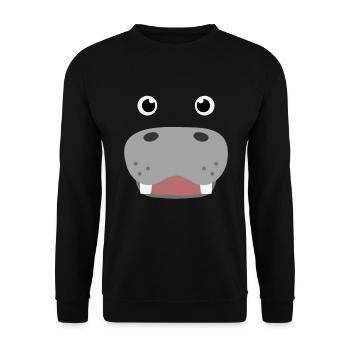 Süßes Nilpferd Kostüm Hippo Kinder - Unisex Pullover - Schwarz - Vorne - Alina (178cm) & Michal (187cm)