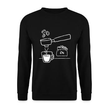 Siebträger Kaffeemaschine Kaffee Rösten - Unisex Pullover - Schwarz - Vorne - Alina (178cm) & Michal (187cm)