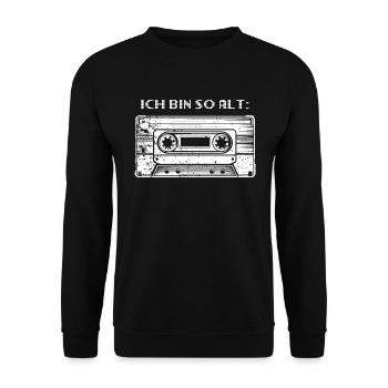 I'm So Old - Cassette - Bright - Unisex Sweatshirt - black - Front - Alina (178cm) & Michal (187cm)