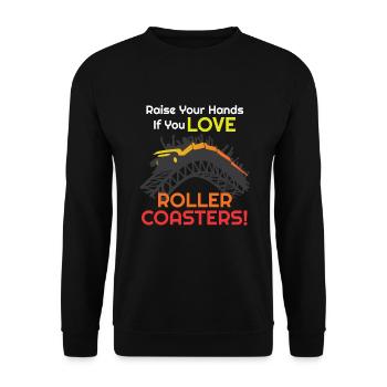 J’adore les montagnes russes ! Montagnes russes - Sweat-shirt Unisexe - noir - Devant - Alina (178cm) & Michal (187cm)